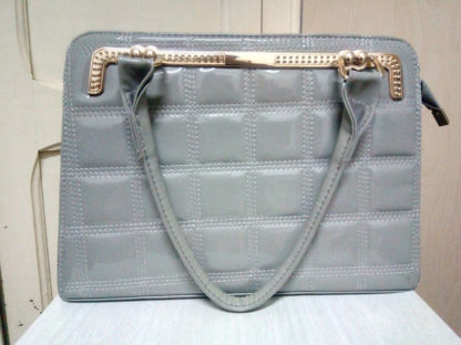 bolso charol gris