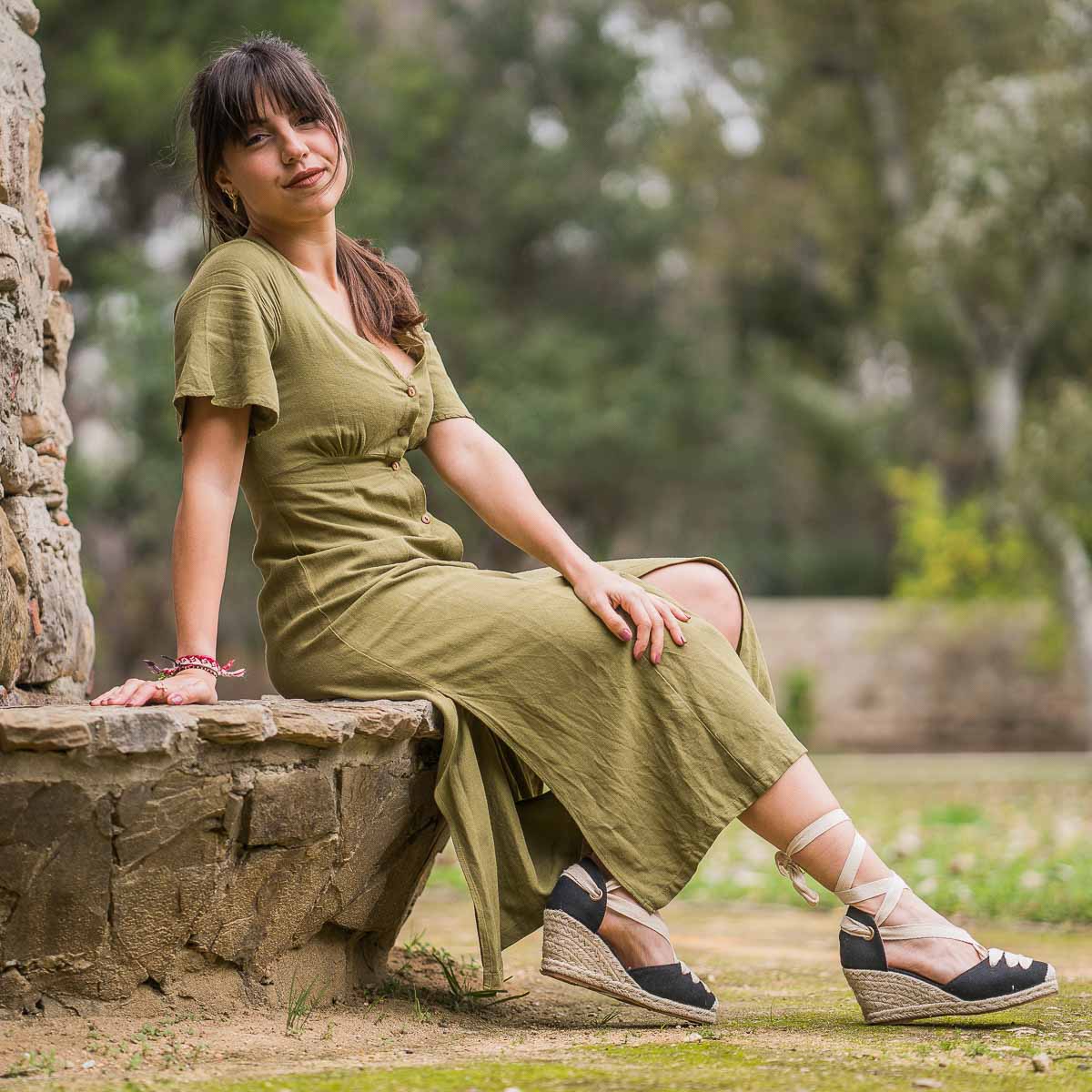 Sandalia esparto 2025 negra