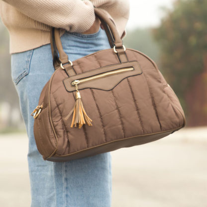 mini bolso marron para mujer