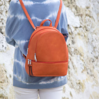 bolso mochila para mujer color naranja