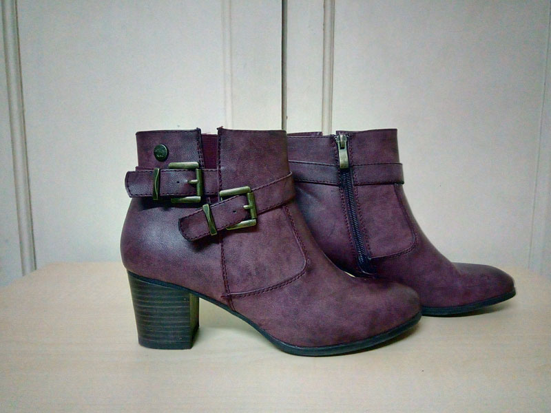 Botines color vino tinto mujer - Negros