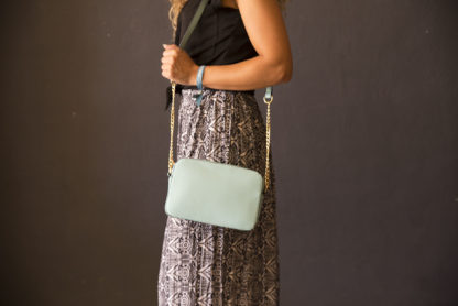 mini bolso verde pálido mujer