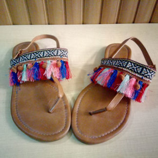 sandalias planas marron