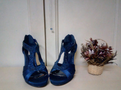 zapatos y collar color azul marino