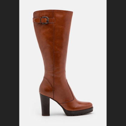 botas marrones para mujer hebilla lateral