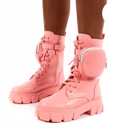 botas militares color rosa
