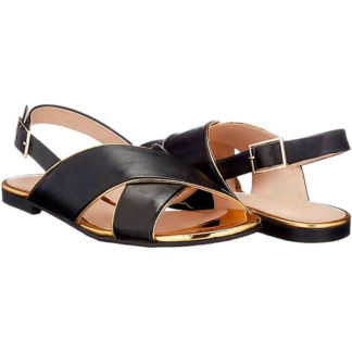 sandalias planas color negro