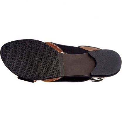 sandalias planas color negro suela antideslizante