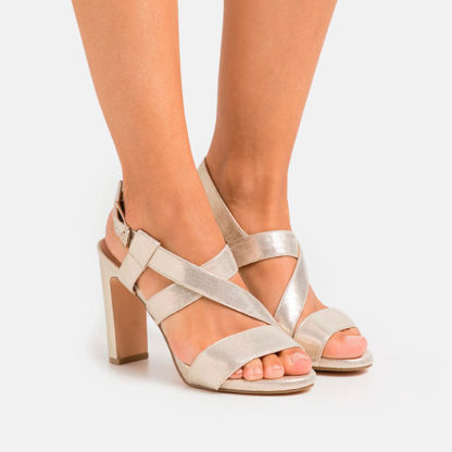 sandalias doradas para mujer