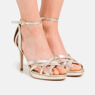 sandalias doradas para mujer