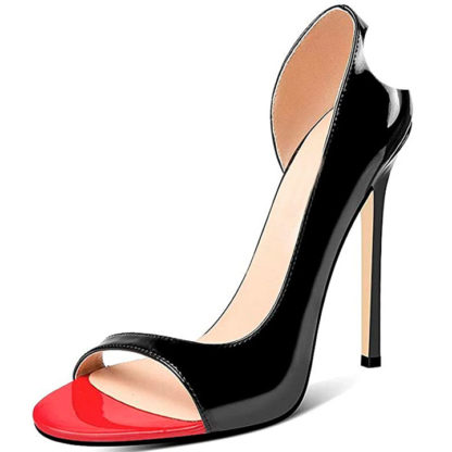 zapatos para fiesta para mujer color negro y rojo