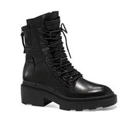 botas militares para mujer en color negro punta redonda