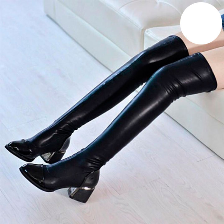 Bota mosquetera con tacon bloque clearance