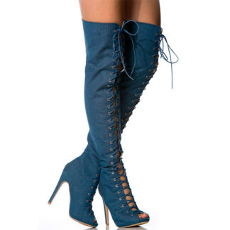 botas mosquetereas en color azul