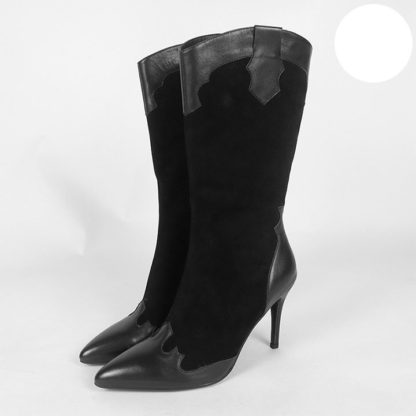 botas negras para mujer de gamuza y piel