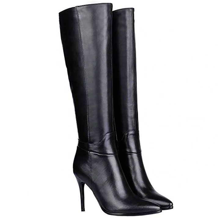 Sustancial Ascensor almohadilla Botas altas con tacón aguja en color negro para mujer - Botines Negros