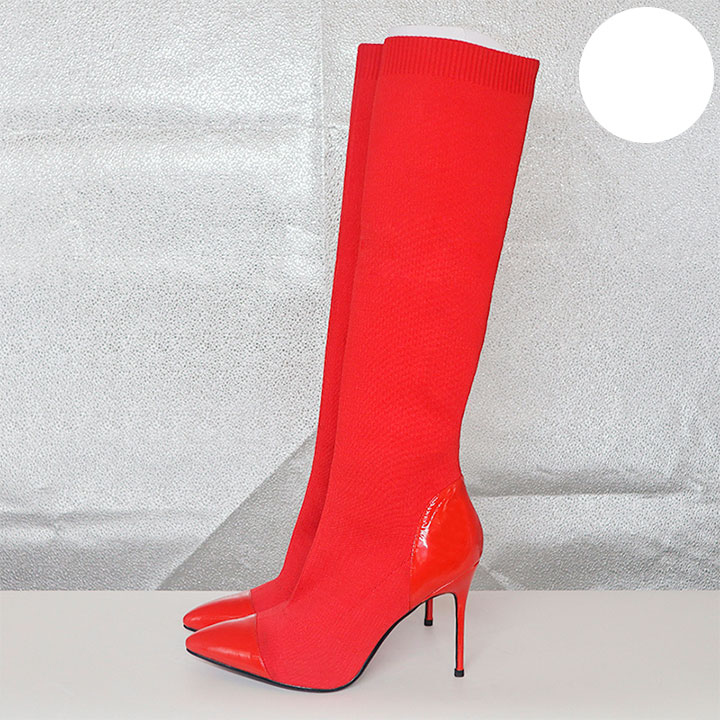 Botas rojas textil y charol para -