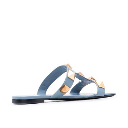 sandalias planas para mujer color azul cielo